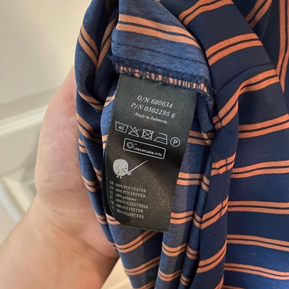 MONKI oversized navy and orange striped dress - Picture 7 of 7